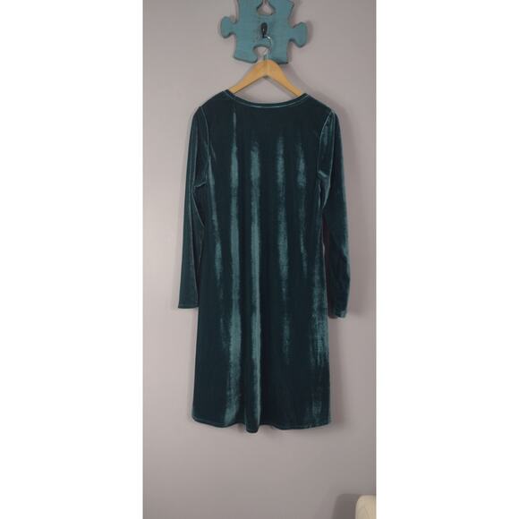 Soft Surroundings Short Santiago Knee Length Emerald Green Velvet Dress M - Picture 13 of 16